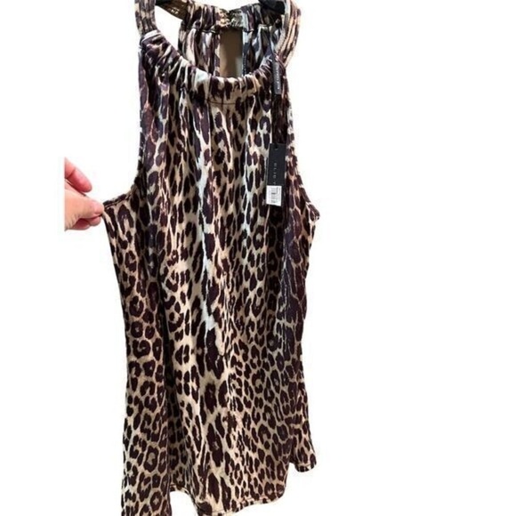 Elie Tahari Women's Cheetah Print Halter Neck Sleeveless Blouse Size M New W Tag - Picture 1 of 7